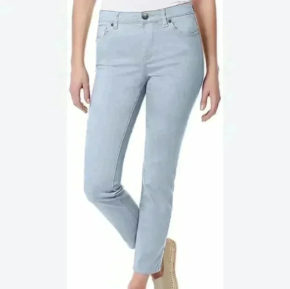 Buffalo David Bitton Mid‑Rise Ankle Skinny Jeans – Size 4, Light Gray